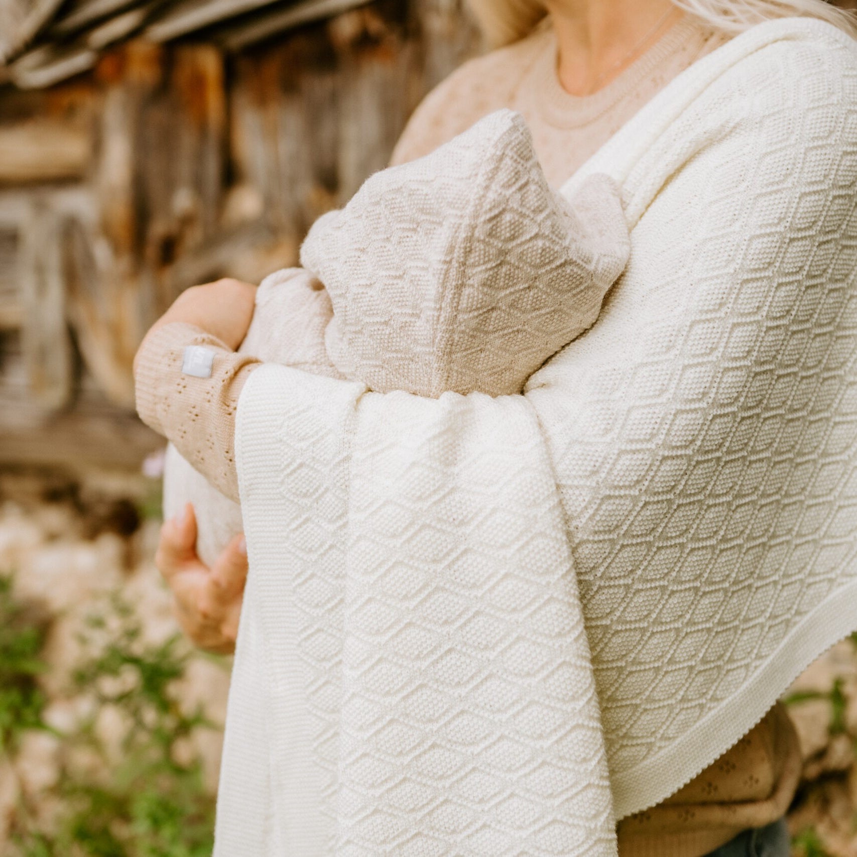 Merino wool baby blanket HAPPINESS
