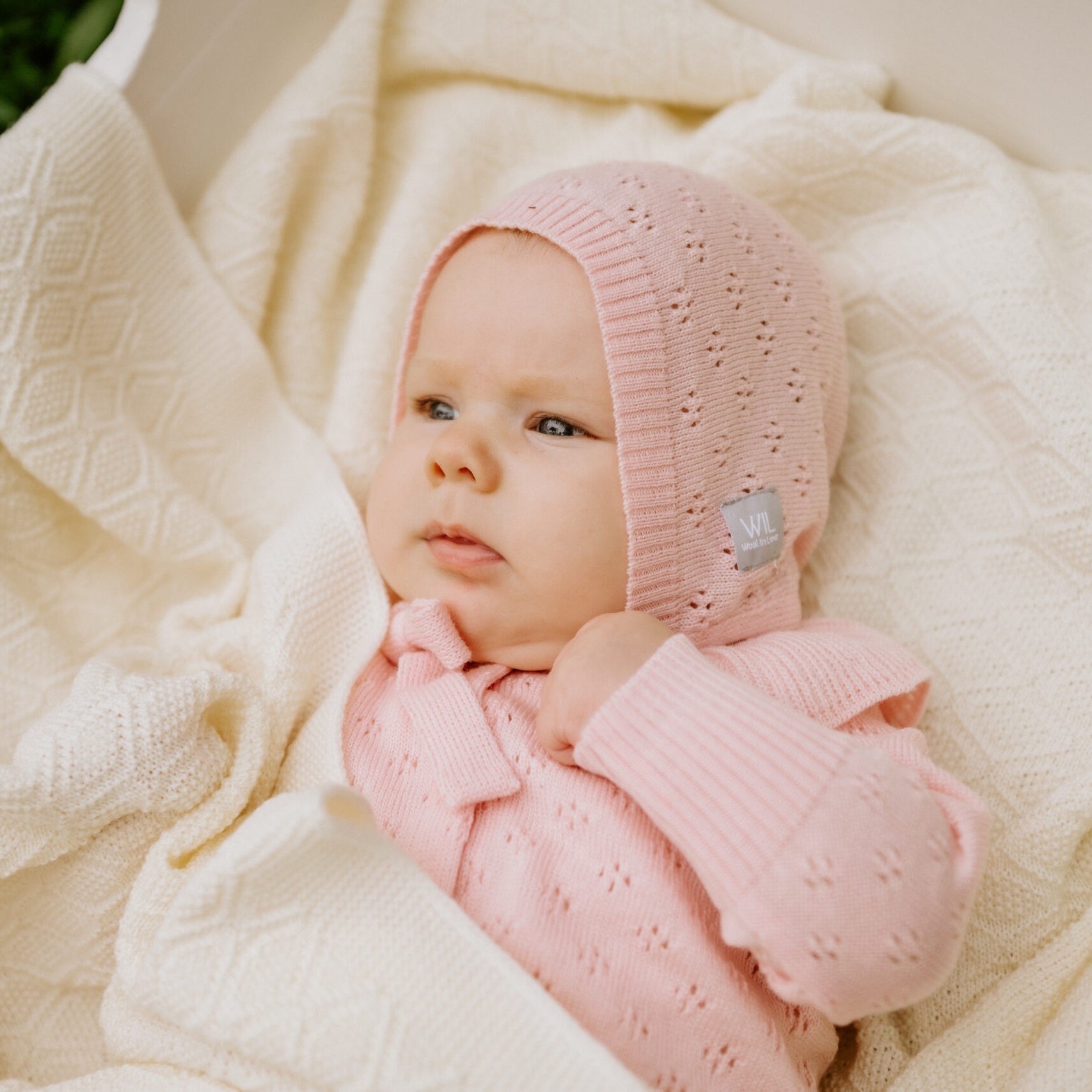 Merino wool baby blanket HAPPINESS
