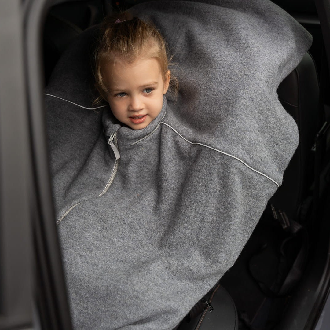 Merino Wool Car Poncho For Kids - Bunny