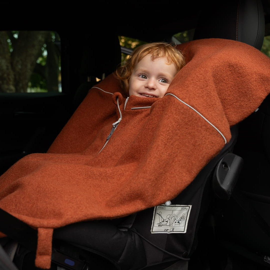 Merino Wool Car Poncho For Kids - Fox