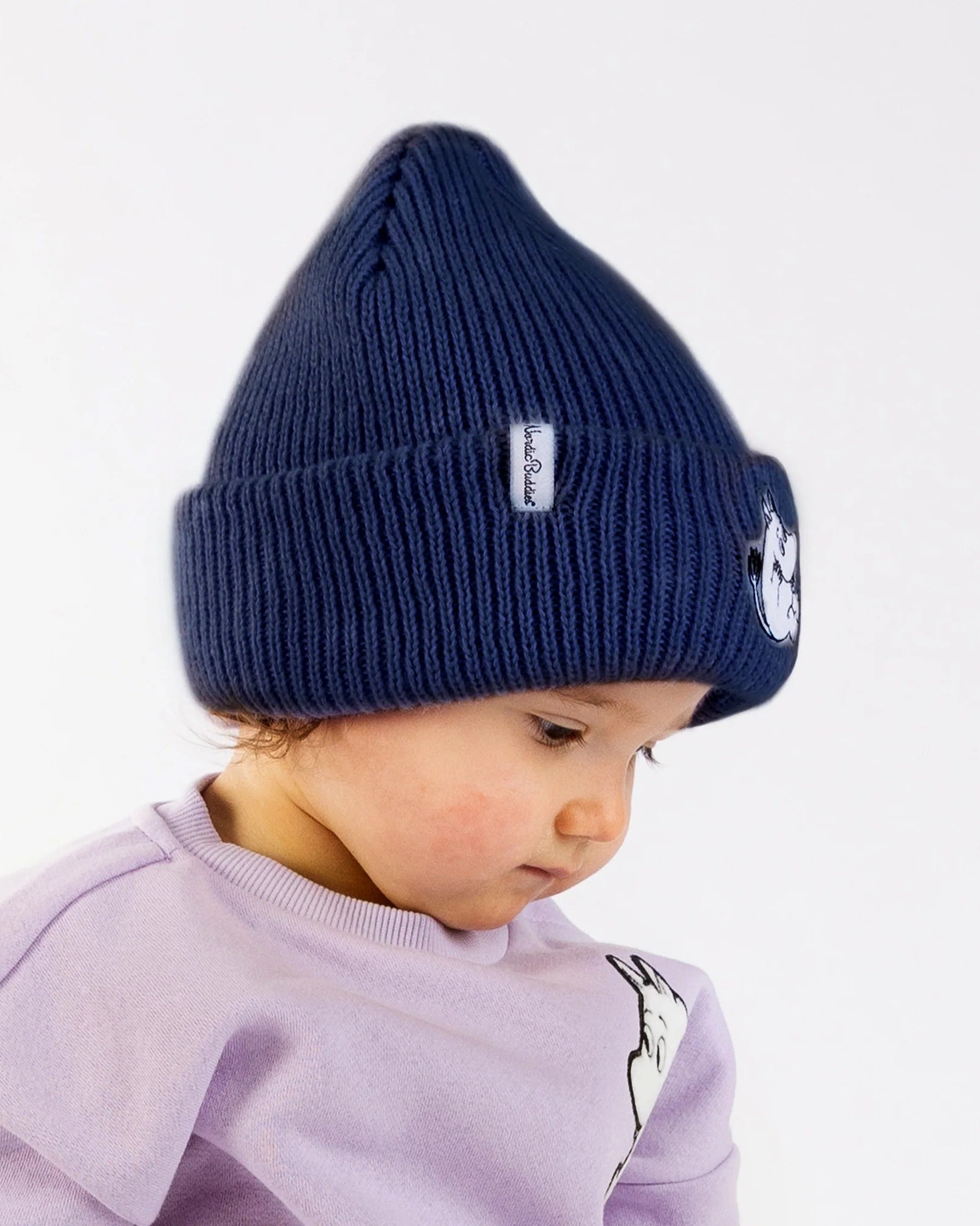 Moomintroll Felt Patch Beanie Kids - Navy