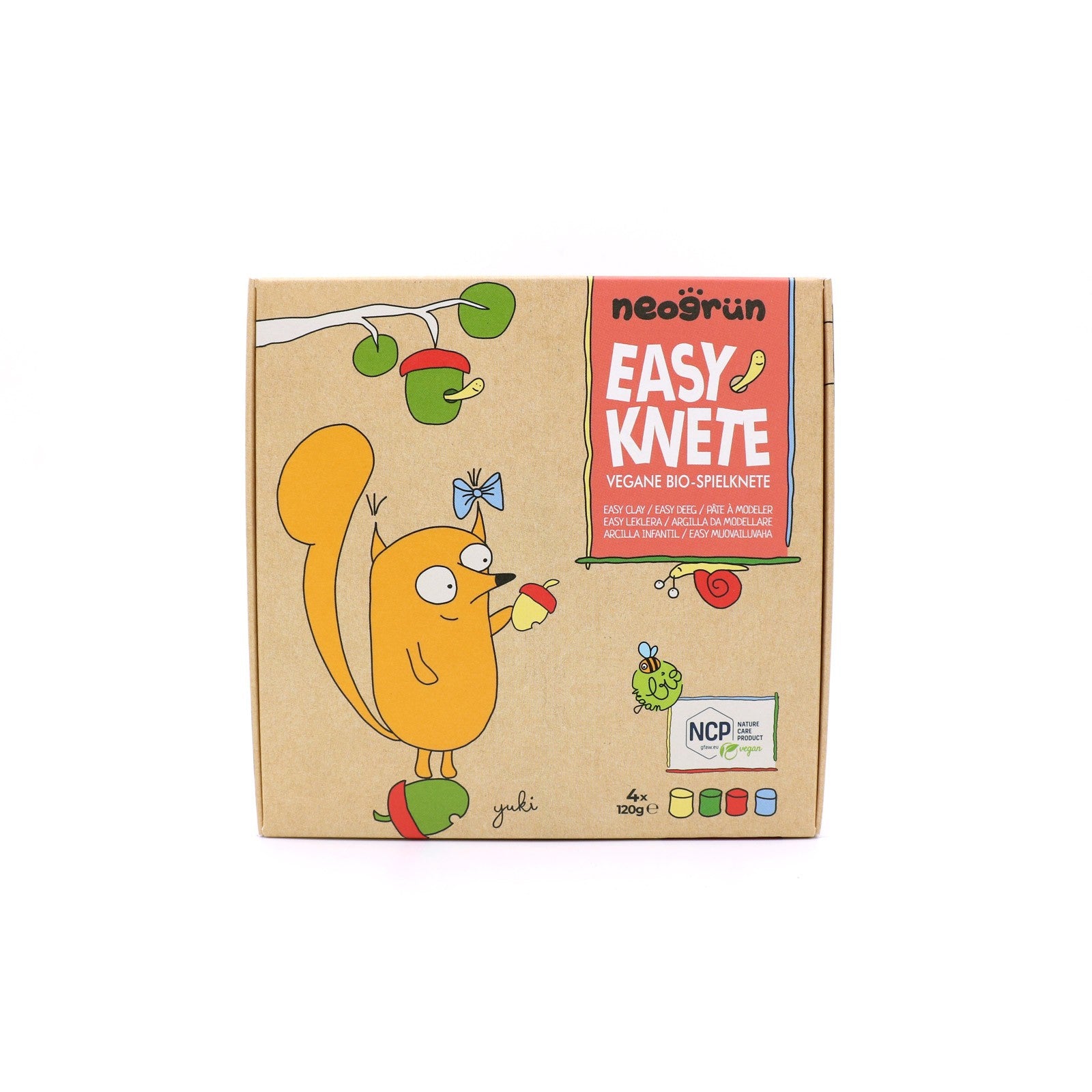 Neogrün Organic Easy Clay Set 4x120g – Yellow, Green, Red, Blue