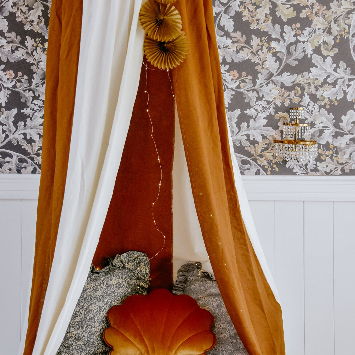 Organic Cotton and Linen Canopy - Caramel Circus