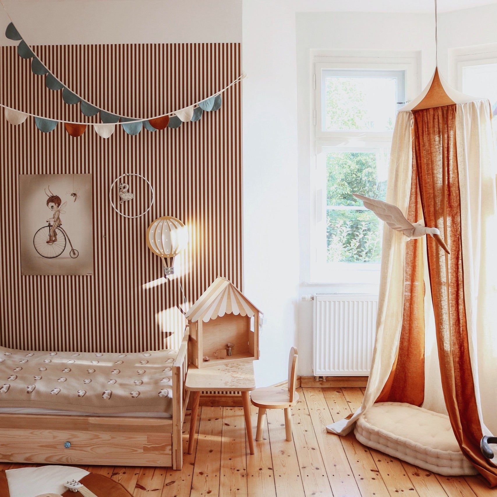 Organic Cotton and Linen Canopy - Caramel Circus