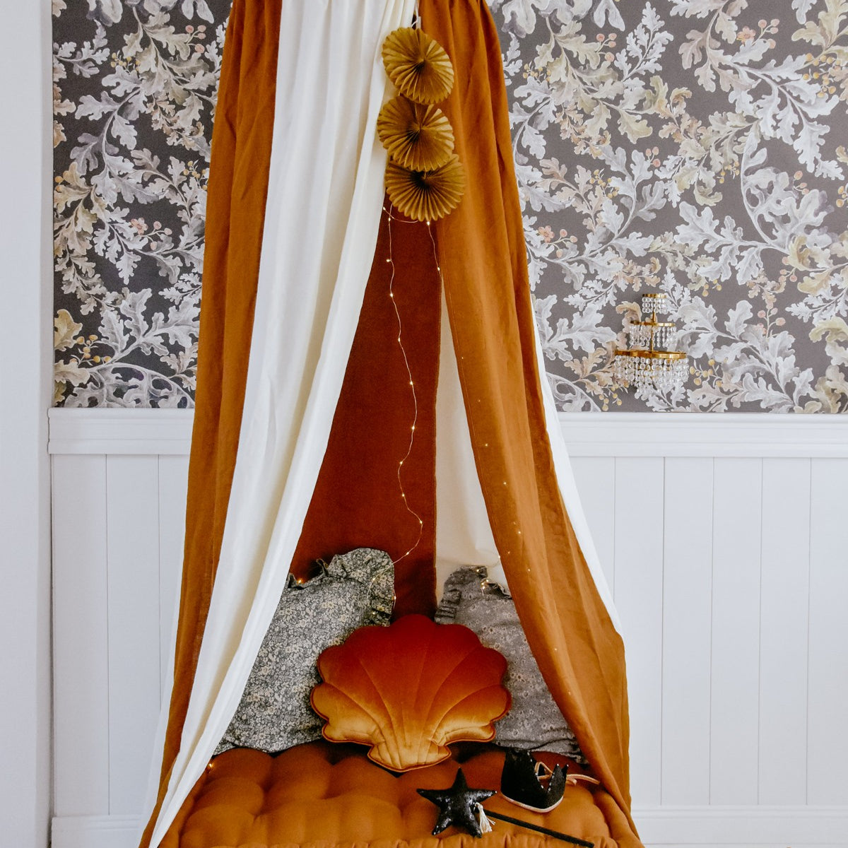 Organic Cotton and Linen Canopy - Caramel Circus