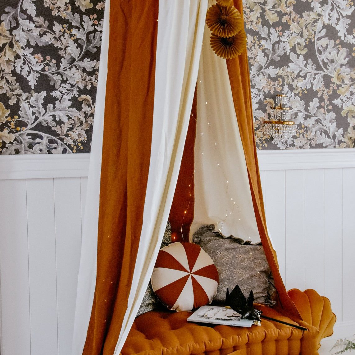Organic Cotton and Linen Canopy - Caramel Circus