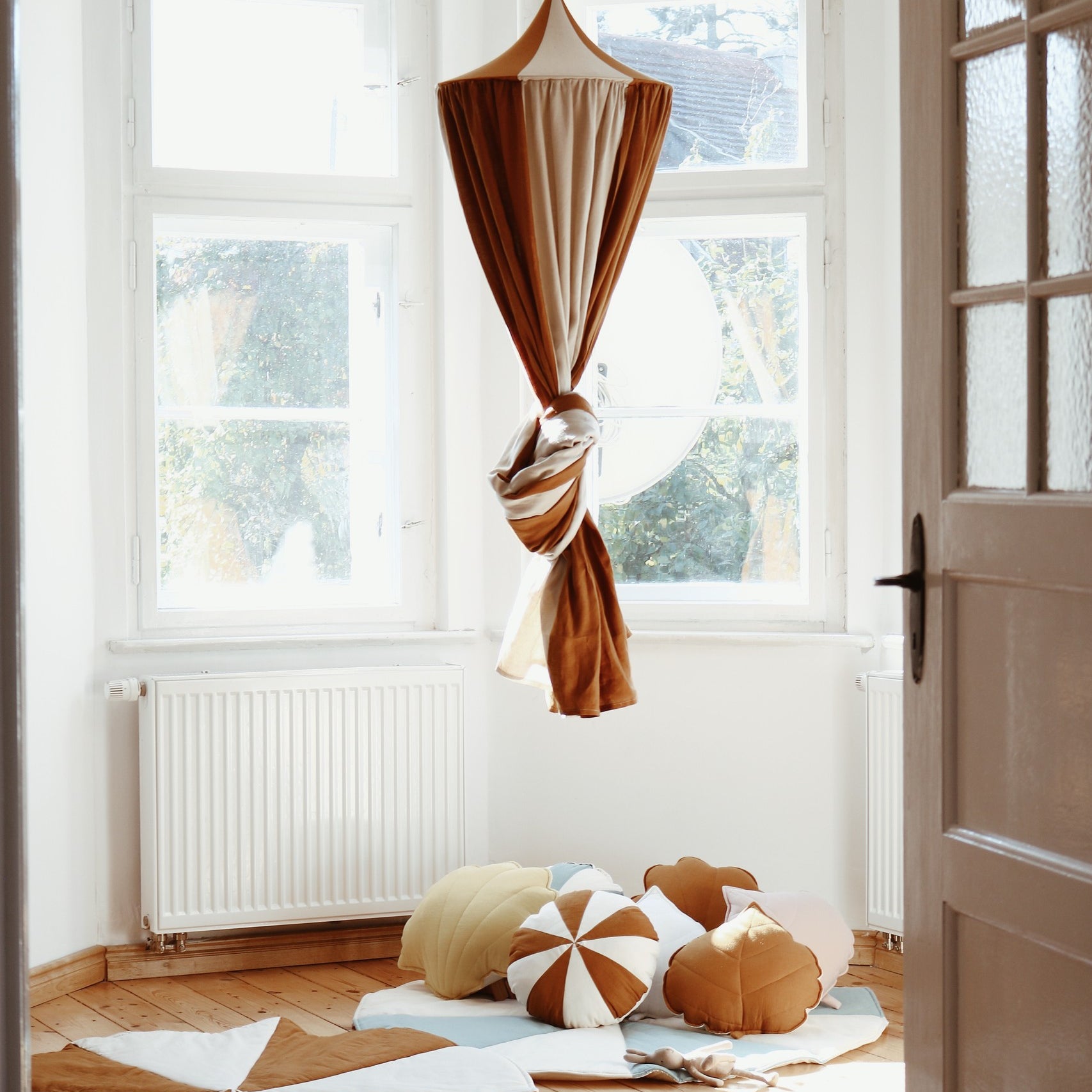 Organic Cotton and Linen Canopy - Caramel Circus