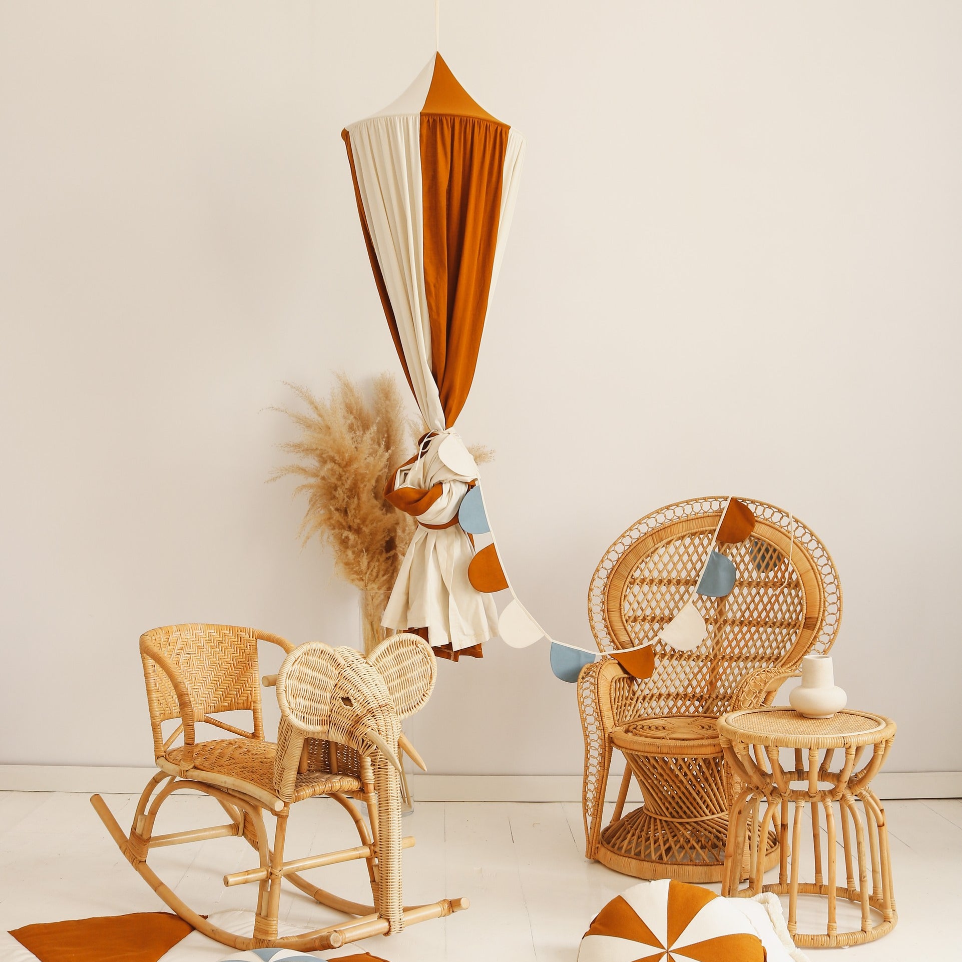 Organic Cotton and Linen Canopy - Caramel Circus