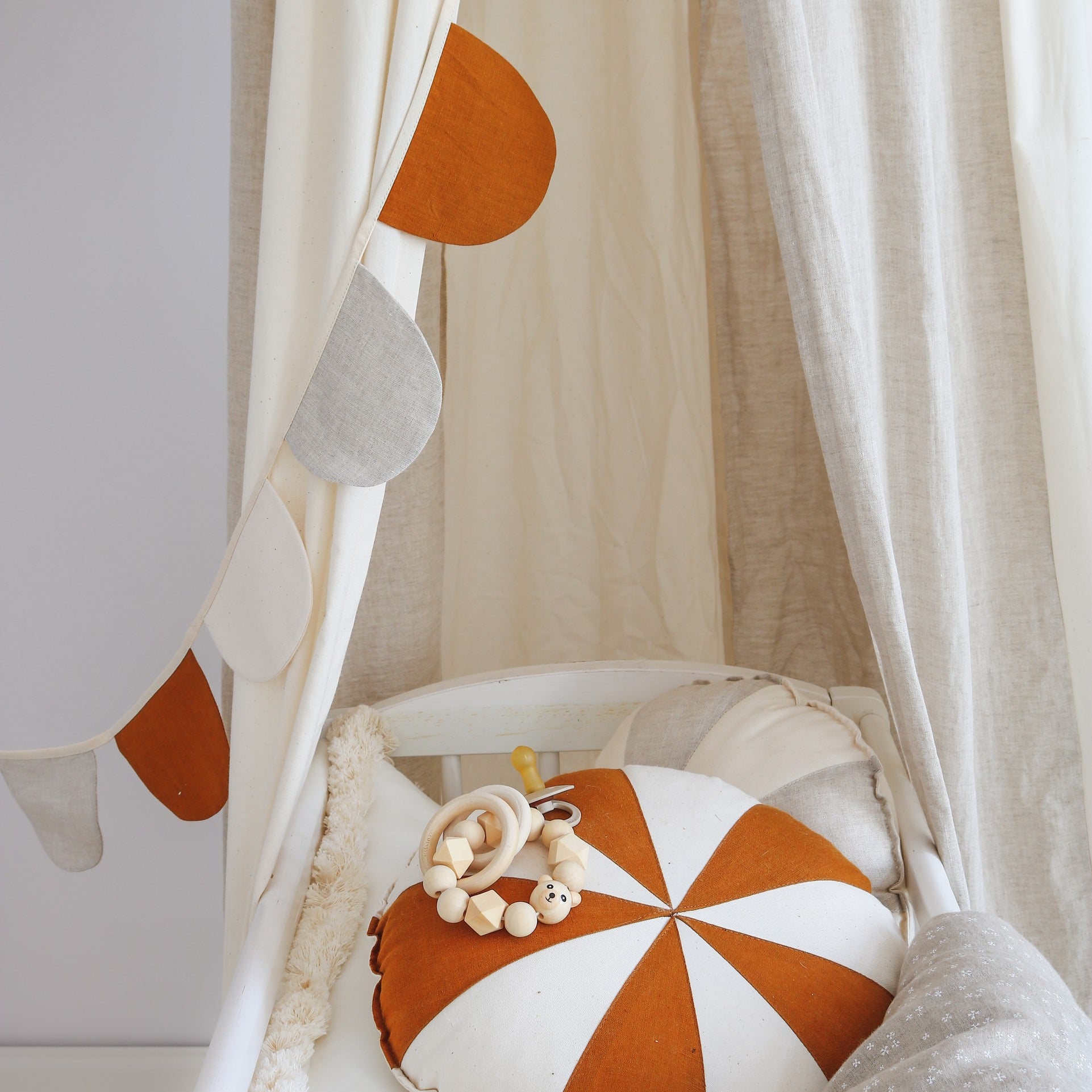 Organic Cotton and Linen Canopy - Cream Circus