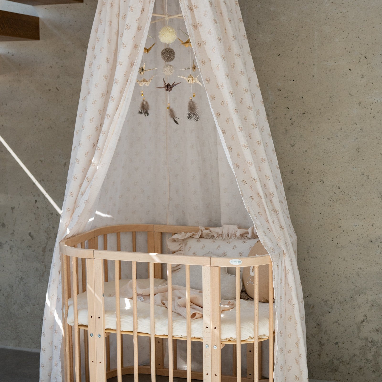 Organic Cotton Canopy - Boho Flowers