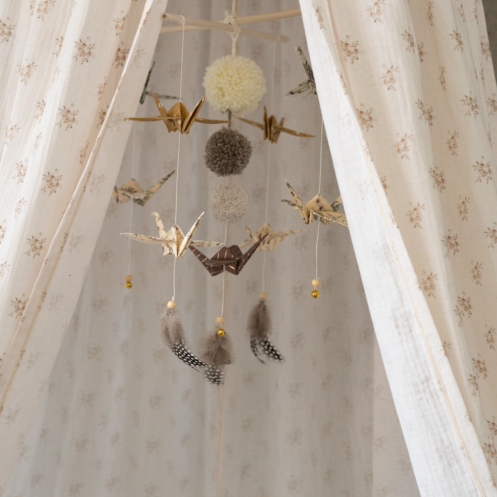 Organic Cotton Canopy - Boho Flowers