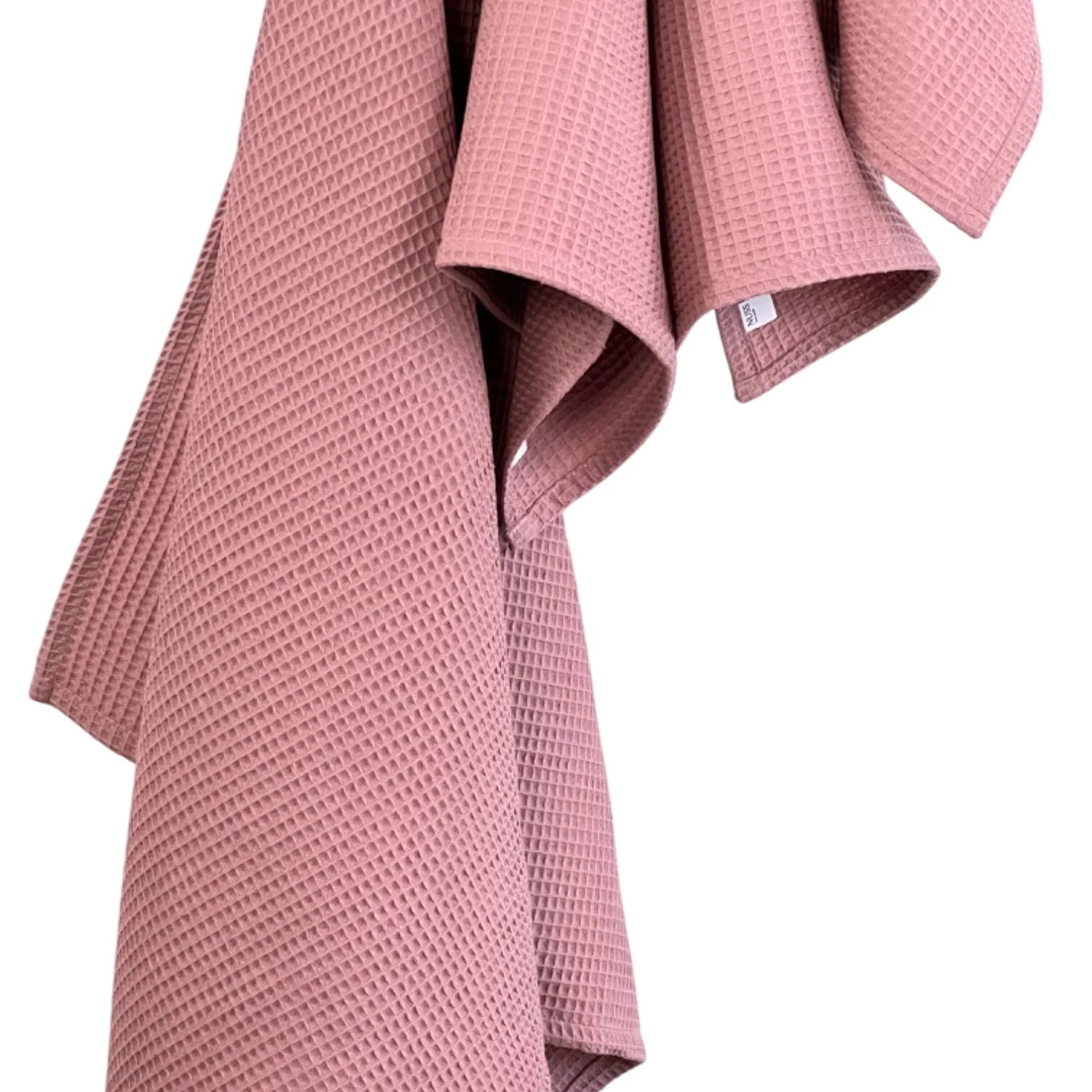 Organic Waffle Cotton Towel - Old Pink