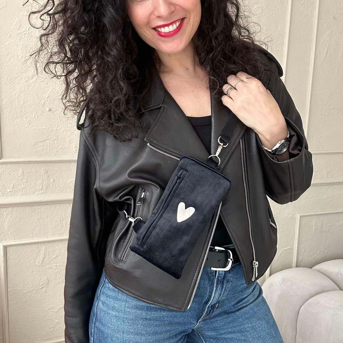 Phone Bag Heart - Black