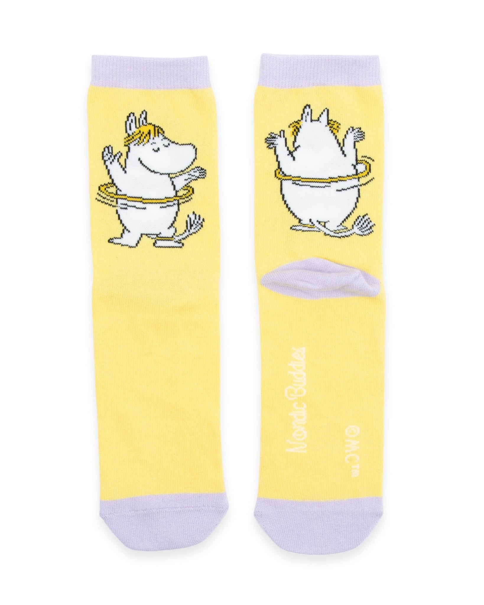 Naisten Muumi-sukka, jossa Niiskuneiti, Keltainen ja lila – koko EU 36–42