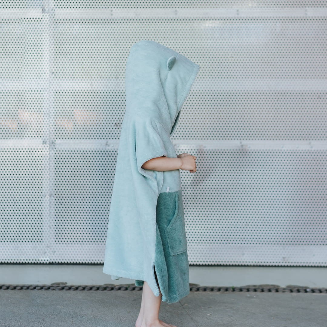 Surfbear Kids Bath Poncho - Green