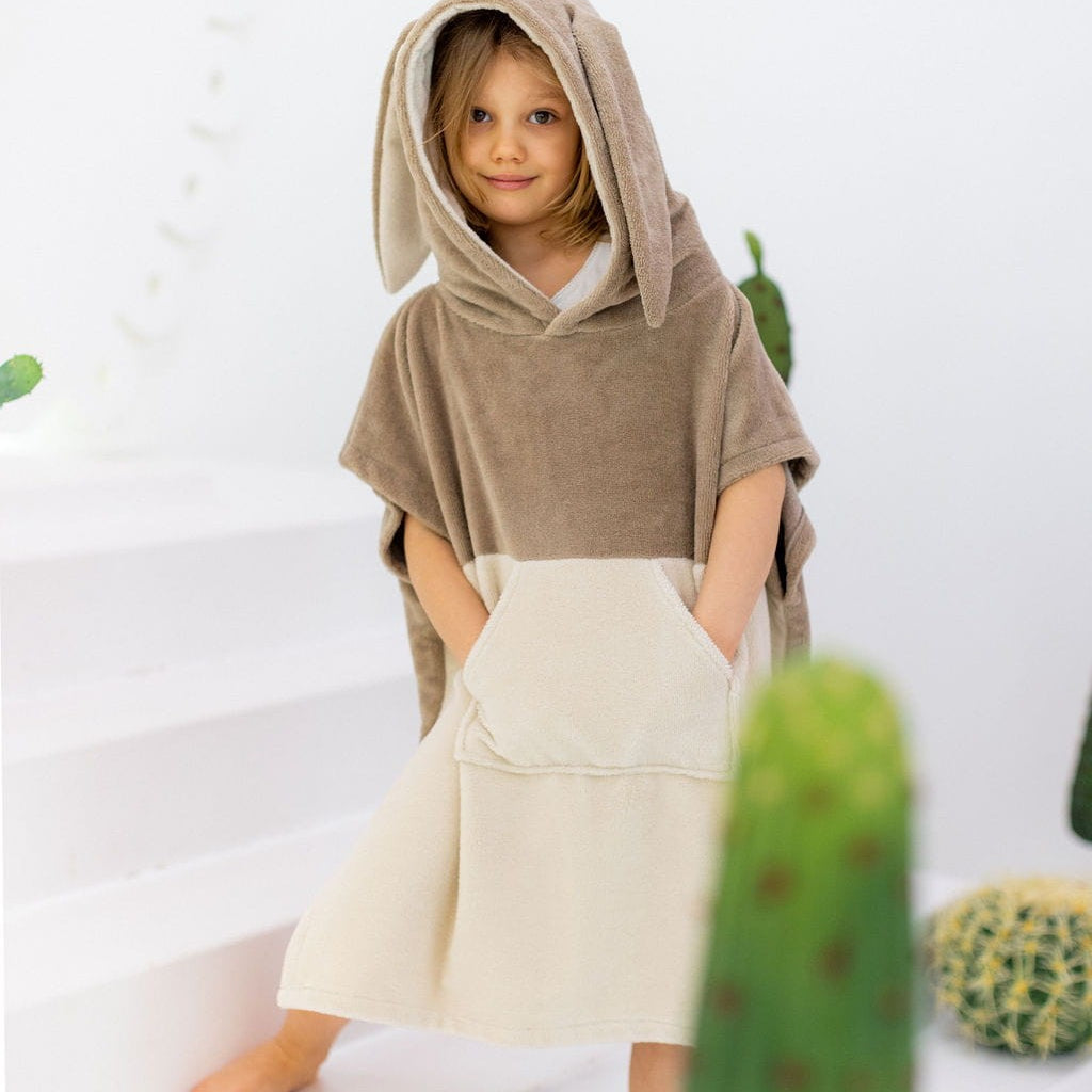 Surfbunny Kids Bath Poncho - Latte