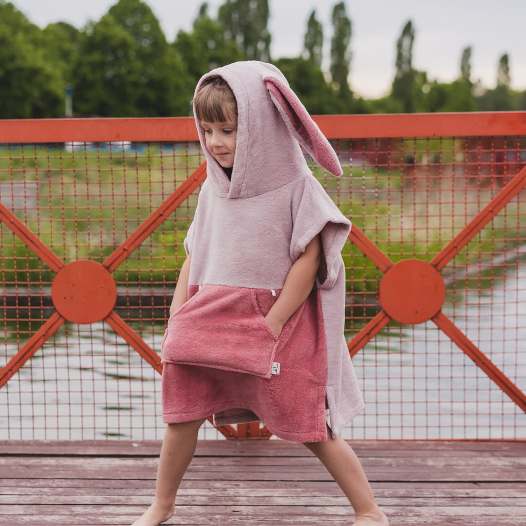 Surfbunny Kids Bath Poncho - Pink