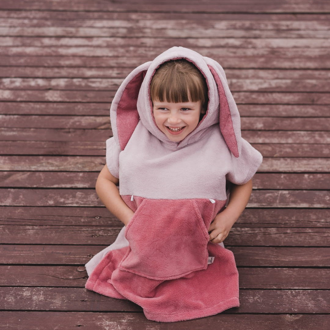 Surfbunny Kids Bath Poncho - Pink
