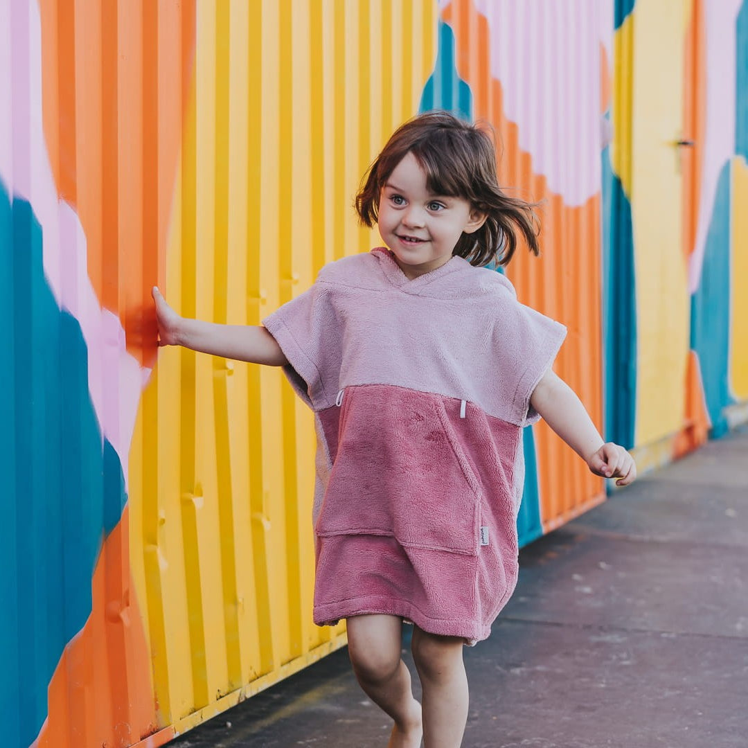 Surfbunny Kids Bath Poncho - Pink