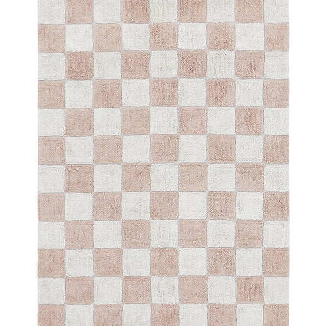 Washable Cotton Rug Kitchen Tiles Rose, 120x160 cm