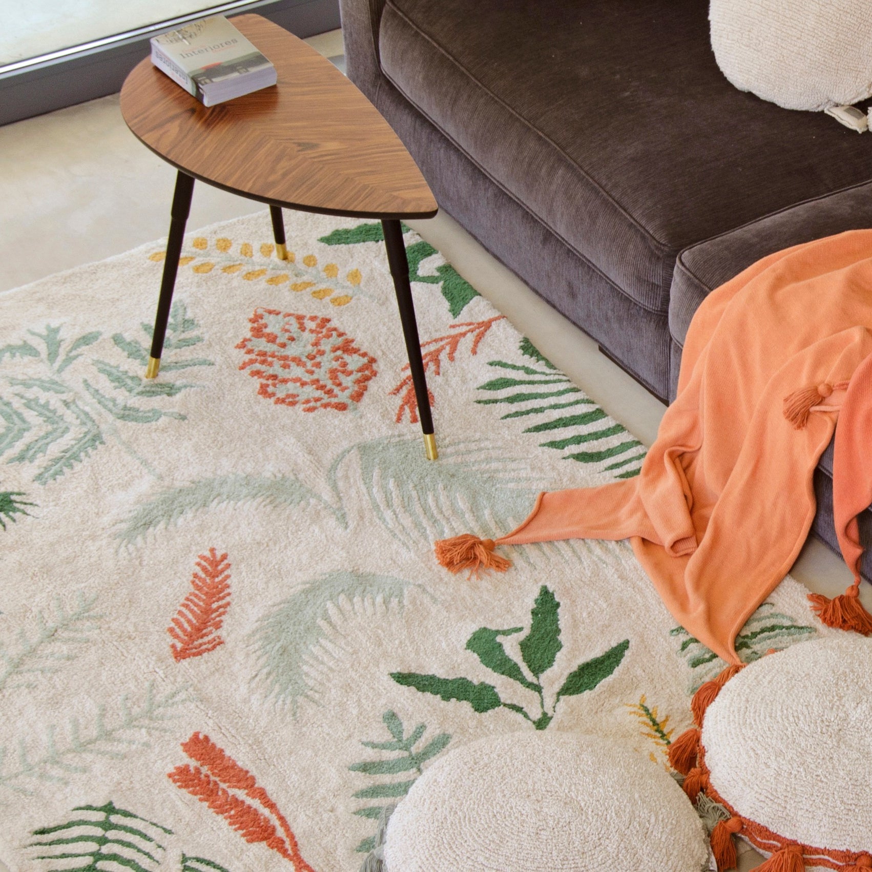 Washable Rug Botanic Plants, 140 x 200 cm