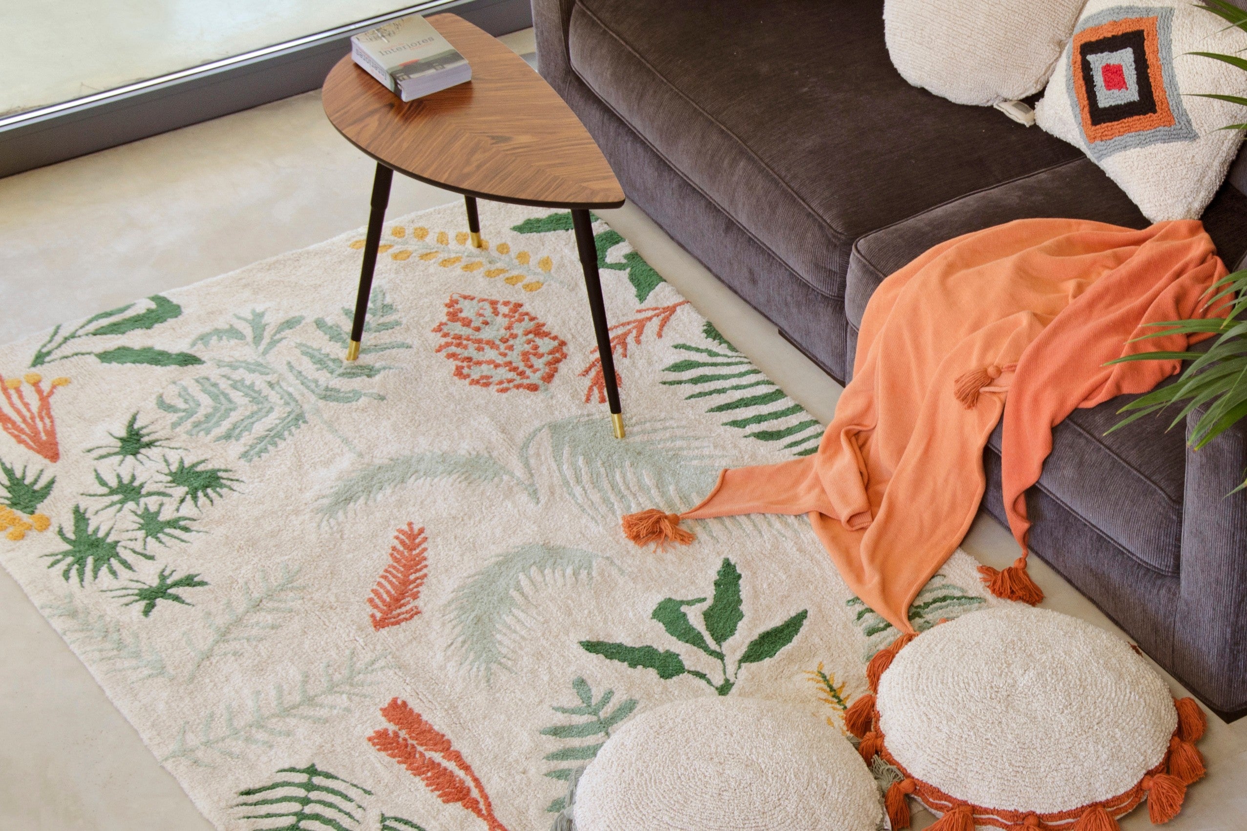 Washable Rug Botanic Plants, 140 x 200 cm