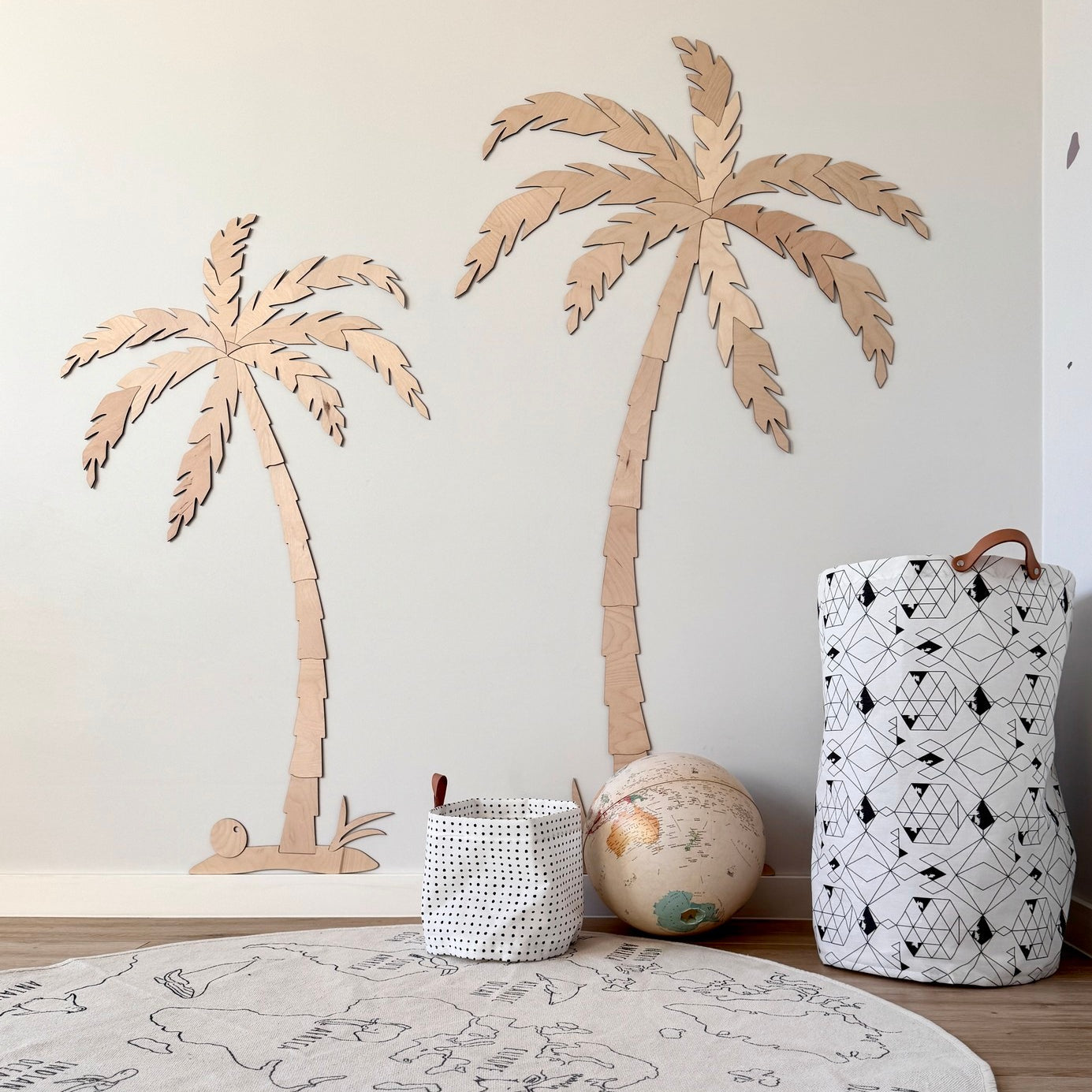 Wooden Wall Decor - Set of Two Palm Trees