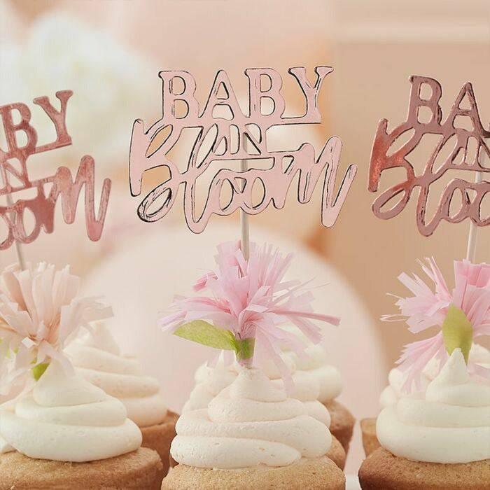 "Baby in Bloom" koristetikut baby showereille, 12 kpl - Decora House