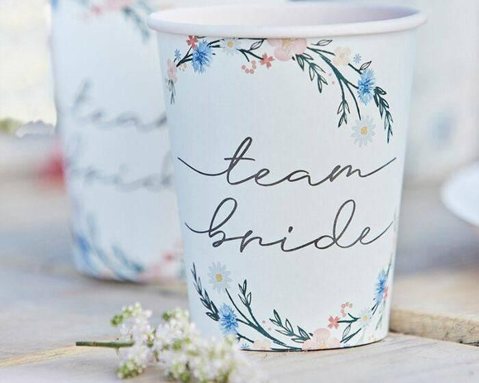 Boho "Team Bride" mukit 8 kpl - Decora House