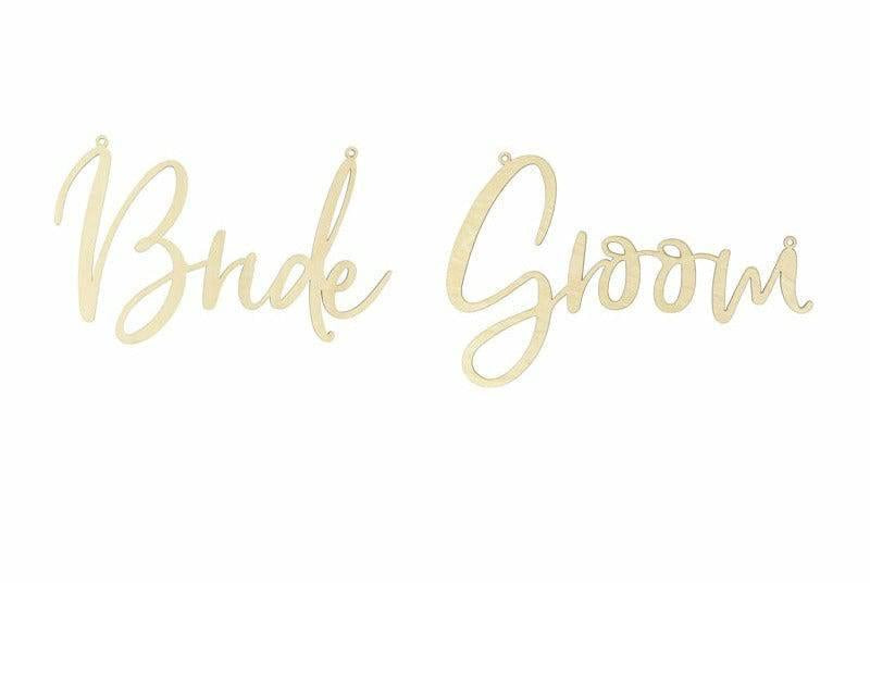 "Bride & Groom" tuolikoristeet / puinen - Decora House