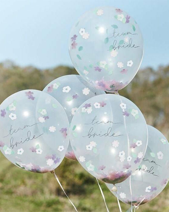 Konfetti-ilmapallot - Team Bride Boho, 5 kpl