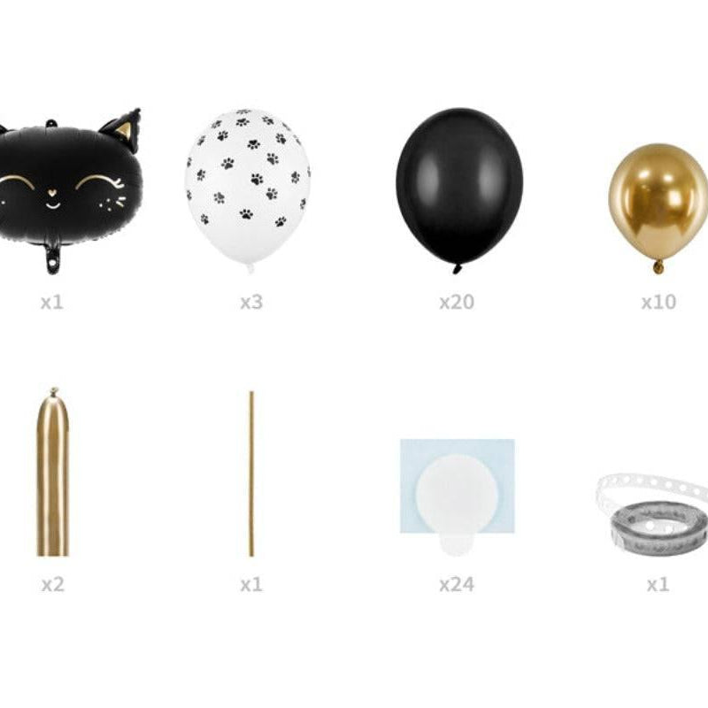 Ilmapallokimppu "Kissa" 83 x 140 cm / musta - Decora House