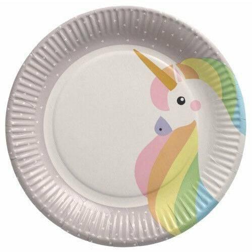 Isot kertakäyttölautaset "Yksisarvinen" 10 kpl - Decora House