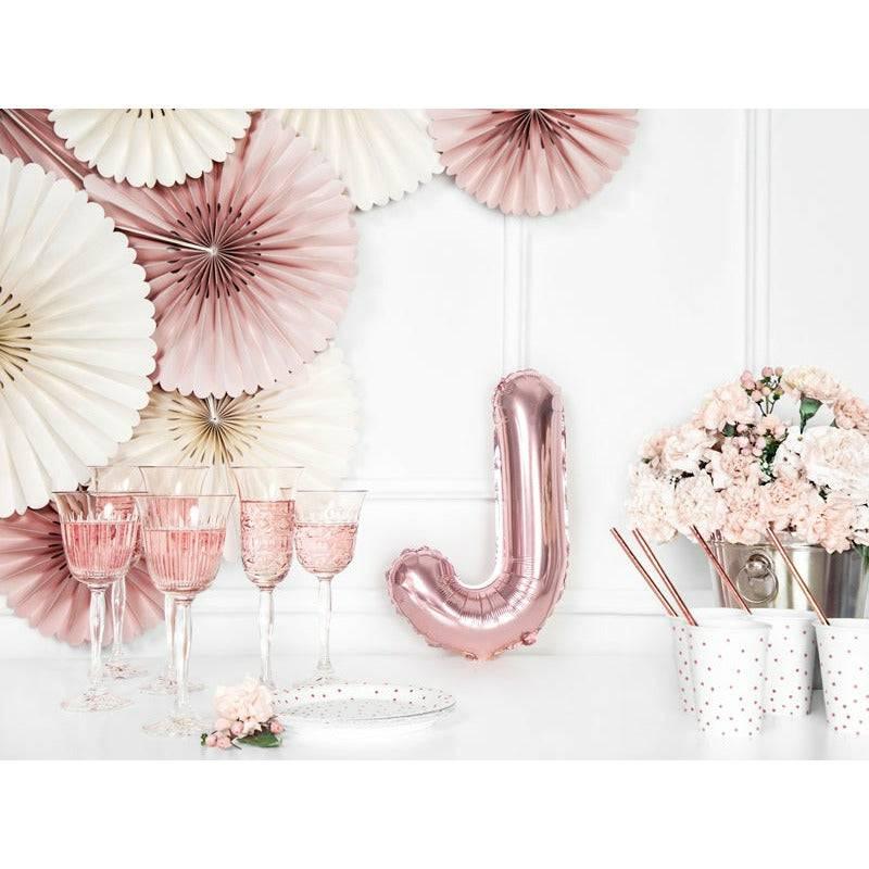 Kirjainfoliopallo J / ruusukulta 35 cm - Decora House