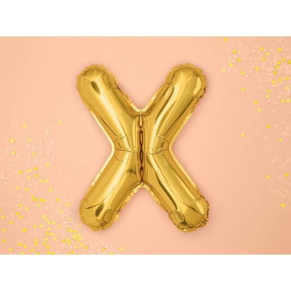 Kirjainfoliopallo X / kulta 35 cm - Decora House