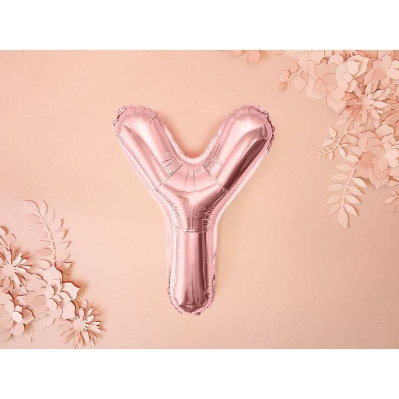 Kirjainfoliopallo Y / ruusukulta 35 cm - Decora House