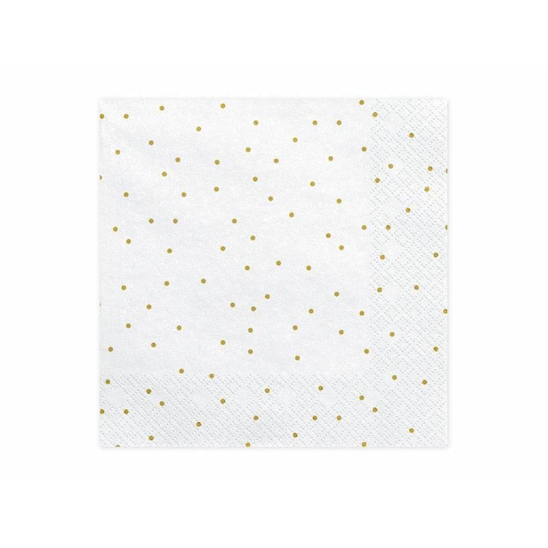 Lautasliina "Gold Dots" / valkoinen 20 kpl - Decora House