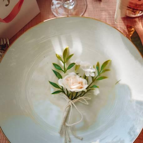 Mini kukkakimppu 15 cm / nude ja vihreä - Decora House