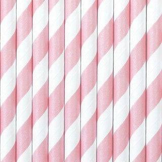 Paperipillit "Stripes" / vaaleanpunainen 10 kpl - Decora House