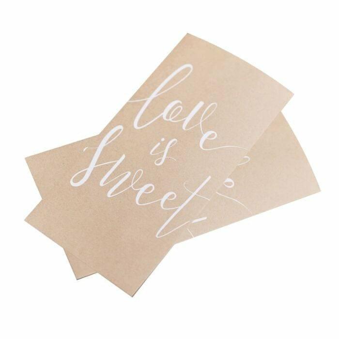 Paperipussi "Love is Sweet" 20 kpl / kraft - Decora House