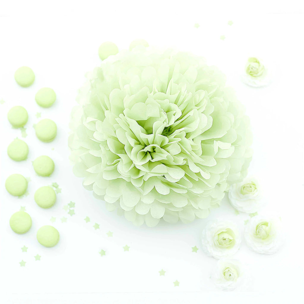 Pom pom silkkipaperikukka 35 cm / vaaleanvihreä - Decora House