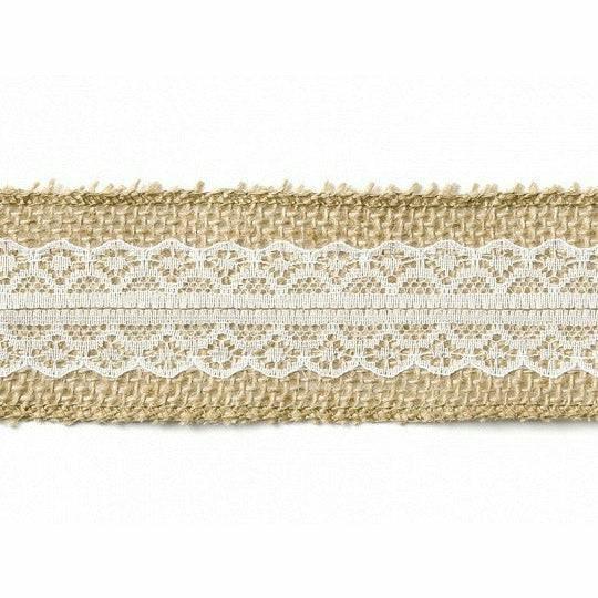 "Rustica" juuttinauha pitsillä 5 m - Decora House