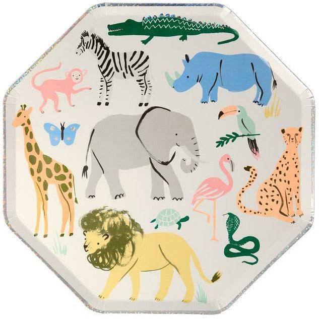 "Safarin eläimet" isot lautaset 8 kpl - Decora House