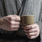 Linen Men's Bathrobe - Black Fishbone