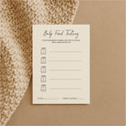 Baby Shower Game Cards - Baby Food Tasting