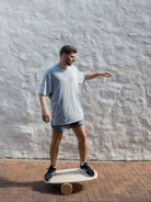 Round Balance Board With Exercise Roll - Side Logo