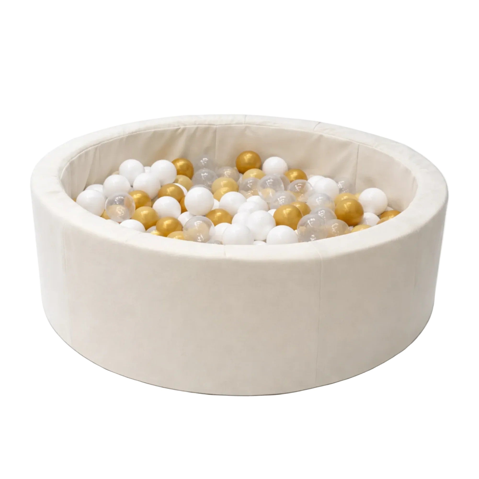 Lasten pallomeri – pyöreä 90 cm beige 200 palloa