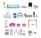 Wooden Dollhouse Crystal with LED Lights