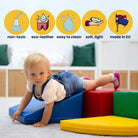 Soft Play 5 Foam Block Set - Pastel Pink Corner Climber