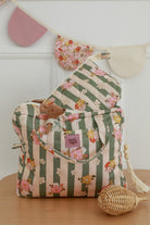 Make-Up Bag Set of 2 - Green Striped